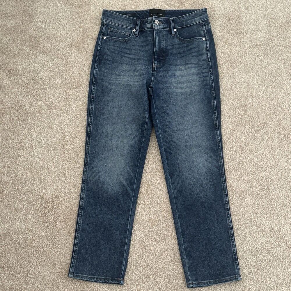 WHBM High Rise Straight Sculpt Jeans Sz 4S Blue